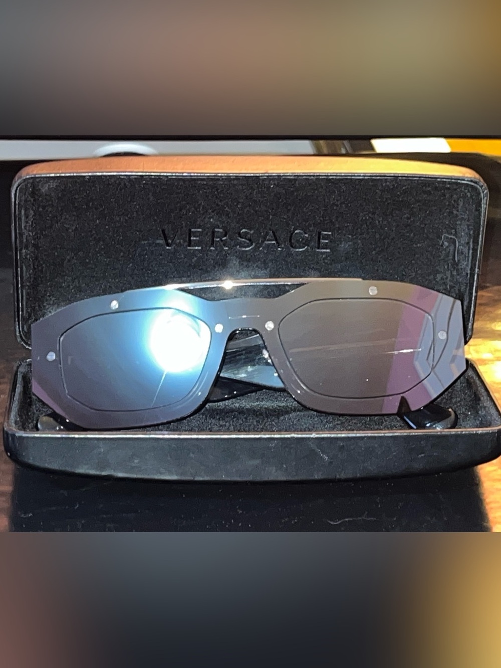 Versace Biggie Collection Black Metallic Sunglasses